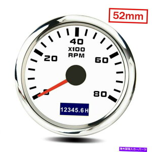 ^R[^[ 2 "52mmhԃ{[g^R[^[^`0-8000 rpmQ[WfW^ԃ[g 2" 52mm Waterproof Car Boat Tachometer Tacho 0-8000 RPM Gauge Digital Hourmeter