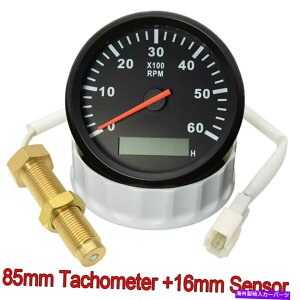 ^R[^[ 85mm{[g}^R[^[fB[[GW^`Q[W0-6000 rpm w/ 16mmZT[ 85mm Boat Marine Tachometer Diesel Engine Tacho Gauge 0-6000 RPM W/ 16mm Sensor