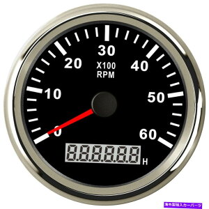 ^R[^[ 85mm 6000rpmKX/fB[[ubN̎ԃ[^[t^R[^[12/24VpXM 85MM 6000RPM Tachometer with Hour Meter For Gas/Diesel Black 12/24V Pulse Signal