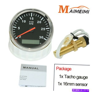 ^R[^[ 85mm^R[^[Q[WfW^A[[^[0-3000rpm with 16mmZT[p{[gp 85mm Tachometer Gauge Digital Hour Meter 0-3000RPM With 16mm Sensor for Car Boat