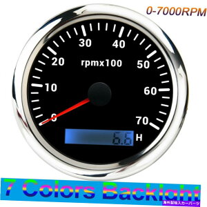 ^R[^[ 85mmԃ}{[g^R[^[Q[W0-7000rpm 7ԃ[^[tJ[obNCg 85mm Car Marine Boat Tachometer Gauge 0-7000RPM 7 Color Backlight With Hourmeter