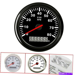 ^R[^[ 85mmubN}^R[^[{[gQ[WJ[fW^LEDԃ[^[8000rpm 85mm Black Marine Tachometer Boat Gauge Car Digital With LED Hourmeter 8000RPM