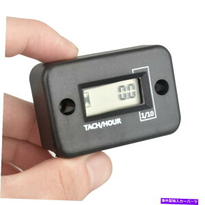タコメーター デジタルタコメーターチェーンソーエンジンタックアワーメーター芝刈り機(黒、2/4ストローク) Digital Tachometer Chainsaw Engine Tach Hour Meter Lawn Mower (Black,2/4 Stroke)