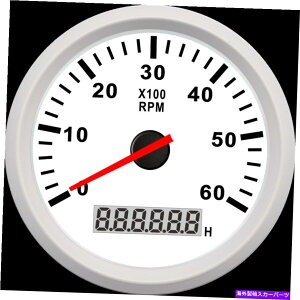 ^R[^[ fW^}RPM^R[^[Q[WLCD^`ԃ[^[0-6000RPM 85mmzCg Digital Marine RPM Tachometer Gauge LCD Tacho Hour Meter 0-6000RPM 85mm White