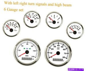 ^R[^[ 6Q[WZbgZ_[120mphXs[h[^[^R[^[RxR{gICbhLED 6 Gauge Set With Sender 120MPH Speedometer Tachometer Fuel Temp Volt Oil Red LED