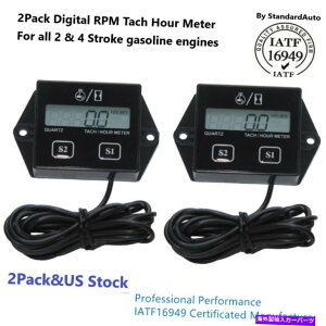 ^R[^[ 2pbNfW^^bNԃ[^[^R[^[_[goCNATV UTVKXGW̃Q[W 2Pack Digital Tach Hour Meter Tachometer Gauge For Dirt bike ATV UTV Gas Engines
