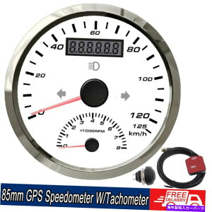 ^R[^[ 85mmjo[TJ[{[gGPSXs[h[^[0-125km/h^R[^[Q[W8000rpm 85mm Universal Car Boat GPS Speedometer 0-125KM/H with Tachometer Gauge 8000RPM