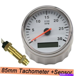 ^R[^[ 85mm^R[^[ + 18mmZT[J[{[g}^`[^[LCDԃ[^[3000rpm 85mm Tachometer + 18mm Sensor Car Boat Marine Tacho Meter LCD Hourmeter 3000RPM