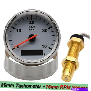 ^R[^[ 85mm^R[^[+16mm rpm[^[TCNJ[{[g}^`4000rpmpZT[ 85mm Tachometer+16mm RPM Sensor For Motorcycle Car Boat Marine Tacho 4000RPM