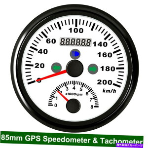 ^R[^[ 85mmfW^GPSXs[h[^[Q[W200km/h^R[^[8000rpmpԃgbN{[g 85mm Digital GPS Speedometer Gauge 200KM/H Tachometer 8000RPM for Car Truck Boat