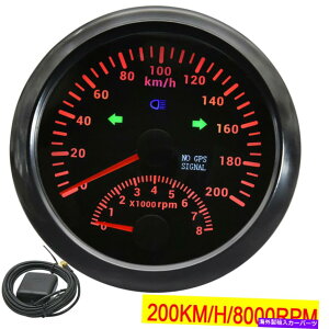 ^R[^[ 85mmubNGPSXs[h[^[0-200km/ h^R[^[0-8000rpm w/ redobNCg 85mm Black GPS Speedometer 0-200KM/H With Tachometer 0-8000RPM W/ RED Backlight
