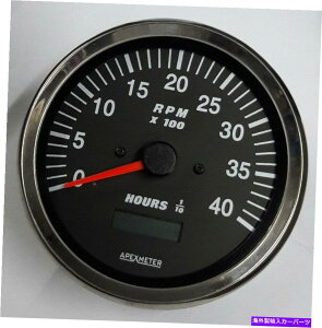 ^R[^[ ^R[^[/ԃ[^[0-4000 rpmI^l[^[MQ[WNx[ +24V 100mm Tachometer/Hourmeter 0-4000 RPM Alternator Signal Gauge Chrome Bezel +24V 100mm
