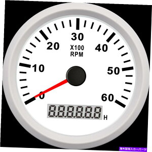 ^R[^[ zCg85mm 6000rpm}^R[^[{[gJ[gbNfW^A[[^[pQ[W White 85mm 6000RPM Marine Tachometer Gauge for Boat Car Truck Digital Hour meter