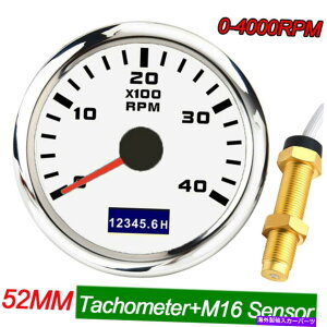 �^�R���[�^�[ 52mm�|�C���^�[�^�R���[�^�[�Q�[�W0-4000RPM�^�`�����[�^�[�t��RPM�Z���T�[�p�ԃ{�[�g 52mm Pointer Tachometer Gauge 0-4000RPM Tacho Meter With RPM Sensor For Car Boat�y���s�A���i�z
