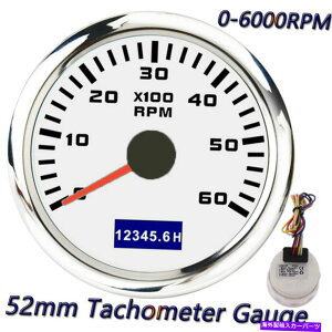 ^R[^[ 52mmJ[{[g}^R[^[fB[[GW^`Q[W0-6000rpm w/ hourmeter 52mm Car Boat Marine Tachometer Diesel Engine Tacho Gauge 0-6000RPM w/ Hourmeter