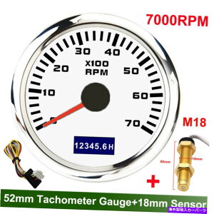 ^R[^[ 52mmԃ}^R[^[0-7000RPMfB[[GWM16ZT[t^`Q[W 52mm Car Marine Tachometer 0-7000RPM Diesel Engine Tacho Gauge With M16 Sensor