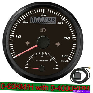 ^R[^[ 85mm gpsXs[h[^[0-60km/hQ[W0-4000rpm̎ԗ{[ggbNp^R[^[ 85mm GPS Speedometer 0-60KM/H Gauge with 0-4000RPM Tachometer for Car Boat Truck
