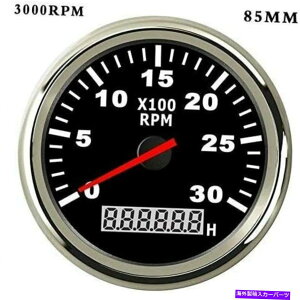 ^R[^[ 85mm 0-3000 rpmhfW^^R[^[Q[Wp}bhobNCg 85mm 0-3000 RPM Waterproof Digital Tachometer Gauge For Car Marine Red Backlight