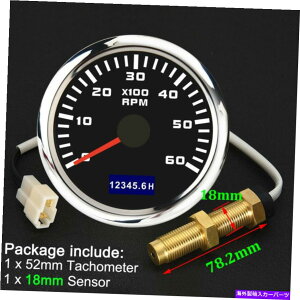 ^R[^[ 2 "52mm^R[^[Q[W0-6000RPM LEDfBXvC[^[ƃfB[[[^[p̃ZT[t 2"52mm Tachometer Gauge 0-6000RPM LED Display Meter With Sensor for Diesel Motor