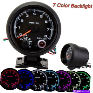 ^R[^[ 3.75 "95mmJ[[VO^R[^[^`Q[W[^[7J[LED 0-8000RPM 12V 3.75" 95mm Car Racing Tachometer Tacho Gauge Meter 7 Color LED 0-8000rpm 12V
