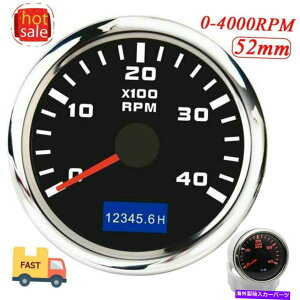 タコメーター 52mmタコメーターゲージ4000RPM LCDタチョデジタル車用マリンRV用の時間メーター 52mm Tachometer Gauge 4000RPM LCD Tacho Digital with Hourmeter For Car Marine RV