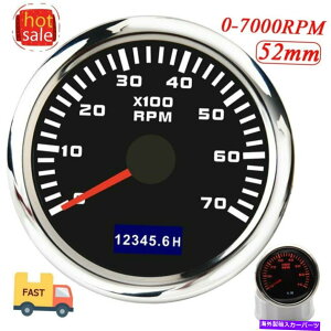 タコメーター 52mm車マリンLCDデジタルタコメーターゲージ時間メーター0-7000 rpmレッドバックライト 52mm Car Marine LCD Digital Tachometer Gauge Hourmeter 0-7000 RPM Red Backlight