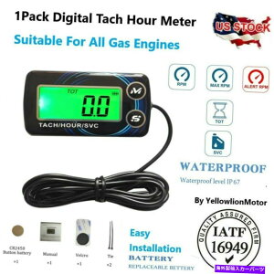 ^R[^[ 2/4Xg[NGW̃fW^^R[^[^bNԃ[^[KXGWeiX Digital Tachometer Tach Hour Meter Gas Engine Maintenance for 2/4 Stroke Engines