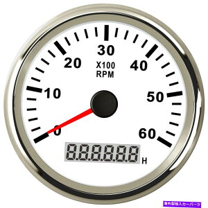 ^R[^[ 85mm 6000rpmKX/fB[[zCg12/24VpXM̎ԃ[^[t^R[^[ 85MM 6000RPM Tachometer with Hour Meter For Gas/Diesel White 12/24V Pulse Signal