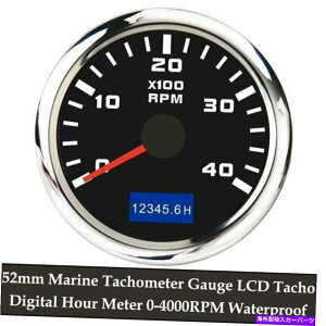 ^R[^[ 52mm}^R[^[Q[WLCD^`fW^A[[^[0-4000 rpmh 52mm Marine Tachometer Gauge LCD Tacho Digital Hour Meter 0-4000 RPM Waterproof