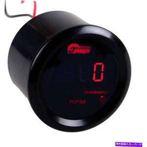タコメーター 2 "52mmブラックカバーカーユニバーサルデジタルレッドLEDタチョゲージメーターrpm 2" 52mm Black Cover Car Universal Digital Red LED Tacho Gauge Meter RPM