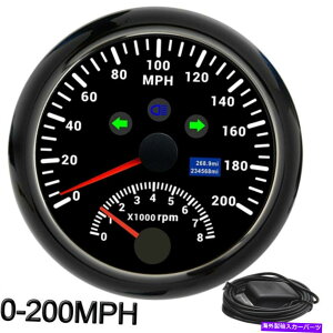 ^R[^[ 85mmubNjo[TGPSXs[h[^[sv0-8000rpm^R[^[t0-200mph 85mm Black Universal GPS Speedometer Odometer 0-200MPH with 0-8000RPM Tachometer