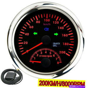 ^R[^[ 85mm{[gGPSXs[h[^[0-200km/ hԂ̃obNCgt^R[^[0-8000rpm 85mm Boat GPS Speedometer 0-200km/h With Red Backlight w/ Tachometer 0-8000RPM