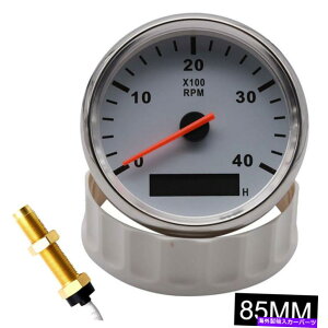 ^R[^[ 85mm^R[^[ + 18mmZT[J[{[g}^`[^[LCDԃ[^[4000 rpm 85mm Tachometer + 18mm Sensor Car Boat Marine Tacho Meter LCD Hourmeter 4000 RPM
