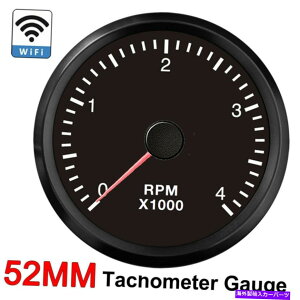 �^�R���[�^�[ 52mm wifi�^�R���[�^�[0-4000rpm�Q�[�W�v���O�����\�ȃG���W���u���b�N�p�ԃ{�[�g 52mm WiFi Tachometer 0-4000RPM Gauge Programmable Engine Black for Car Boat�y���s�A���i�z