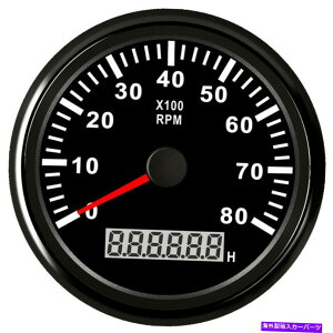 ^R[^[ 85mmubN^R[^[8000RPMKXfB[[GŴ߂REVJE^[9-32VDCԓd 85mm Black Tachometer 8000RPM Rev Counter for Gas Diesel Engine 9-32VDC Red Bulb