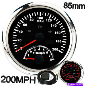 ^R[^[ 85mm gpsXs[h[^[Q[W0-200mph w/^R[^[0-8000rpmԗ{[ggbN 85mm GPS Speedometer Gauge 0-200MPH W/ Tachometer 0-8000RPM for Car Boat Truck