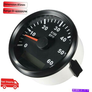 ^R[^[ 85mm}^R[^[{[gQ[WJ[gbNfW^A[[^[0-6000 rpmubN 85mm Marine Tachometer Boat Gauge Car Truck Digital Hourmeter 0-6000 RPM Black