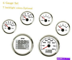 ^R[^[ 6Q[WZbgM҃Xs[h[^[^R[^[Rx{gIC7FLED 6 gauge set with senders speedometer tachometer fuel temp volts oil 7 colors led