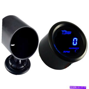 ^R[^[ 2 "52mmubNVFJ[fW^u[LED^`^R[^[Q[Wtz_[ 2" 52mm Black Shell Car Digital Blue LED Tacho Tachometer Gauge With Holder