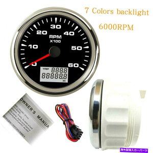 ^R[^[ 85mmubN^R[^[6000RPMI[gKXfB[[GWpREVJE^[7J[LED 85mm Black Tachometer 6000RPM Rev Counter For Auto Gas Diesel Engine 7 Color Led
