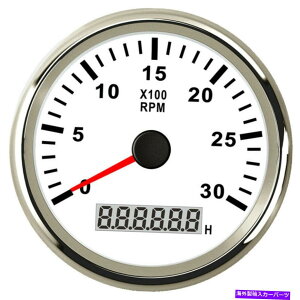 ^R[^[ 85mmzCg^R[^[3000RPMKXfB[[GŴ߂REVJE^[9-32VDCԓd 85mm White Tachometer 3000RPM Rev Counter for Gas Diesel Engine 9-32VDC Red Bulb