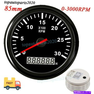 ^R[^[ 85mm}ubNXeX^R[^[K\fB[[GW3000rpmpQ[W 85mm Marine Black Stainless Tachometer Gauge For Gasoline Diesel Engine 3000RPM