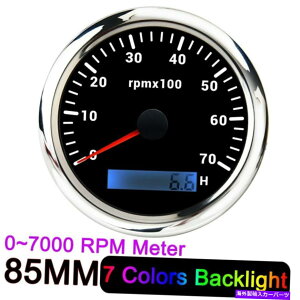 ^R[^[ 85mmԃ}{[g^R[^[Q[W0-7000rpm 7ԃ[^[tJ[obNCg 85mm Car Marine Boat Tachometer Gauge 0-7000RPM 7 Color Backlight with Hourmeter