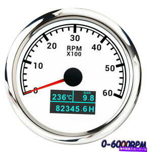 ^R[^[ 85mm{[g^R[^[Q[W6000rpmԃ[^[h 85mm Boat Tachometer Gauge 6000RPM Water Temp Oil Pressure Hour Meter Waterproof