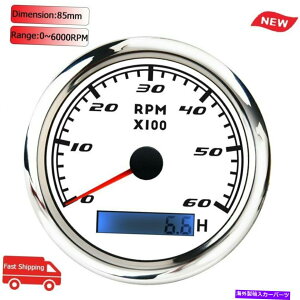 ^R[^[ 85mmjo[T6000 rpmfW^^R[^[J[}Q[WtLCDԃ[^[ 85MM Universal 6000 RPM Digital Tachometer Car Marine Gauge With LCD Hour Meter