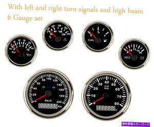 ^R[^[ 6Q[WZbgZ_[200kphxv^R[^[Rx{gICbhLED 6 gauge set with sender 200KPH speedometer tachometer fuel temp volt oil red led