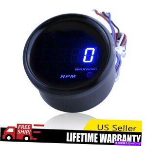 タコメーター カーモーター2 "52mmブルーデジタルLEDエレック0-9999 rpmタコメータータチョゲージオート Car Motor 2" 52mm Blue Digital LED Elec 0-9999 RPM Tachometer Tacho Gauge Auto