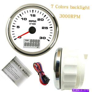 �^�R���[�^�[ 85mm�^�R���[�^�[3000RPM�G���W�����u�J�E���^�[�J�[�{�[�g7�J���[�u���b�N���C�g9-32V 85mm Tachometer 3000RPM Engine Rev Counter For Car Boat 7 Color Blacklight 9-32V�y���s�A���i�z