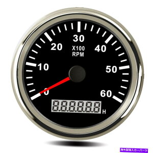^R[^[ 85mm}J[{[gRPM^R[^[Q[WLCD^`ԃ[^[0-6000 RPM 12-24V 85mm Marine Car Boat RPM Tachometer Gauge LCD Tacho Hour Meter 0-6000 RPM 12-24V