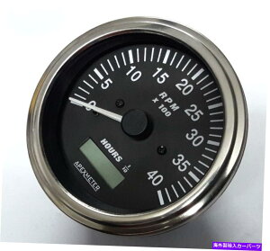^R[^[ ^R[^[/ԃ[^[0-4000 RPMI^l[^[MQ[WSAEx[ +24V Tachometer/Hourmeter 0-4000 RPM Alternator Signal Gauge SAE Bezel +24V